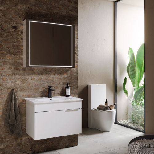 Зеркало-шкаф Aqwella Y SLX0408 80х70 подвесной цвет белый - фото 2