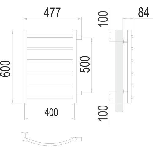 Полотенцесушитель водяной Terminus 4670078530196 50х60 хром - фото 3