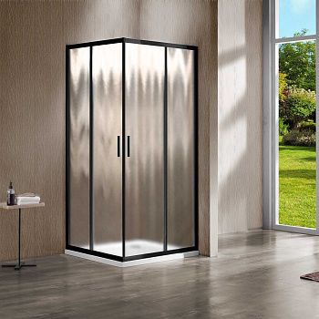 Душевой уголок Vincea Garda VSS-1G900CHB 90х90 стекло текстурное профиль черный без поддона