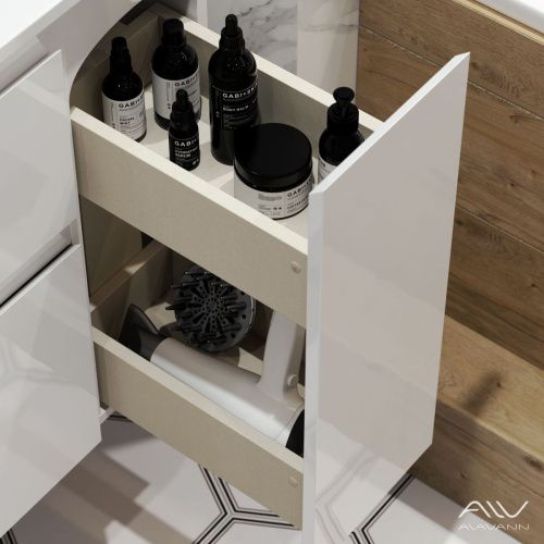 Тумба с раковиной Alavann Eva ALV0974000 100х50 подвесная цвет белый - фото 5