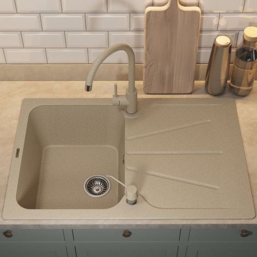 Кухонная мойка Uperwood Quartz Premium UPD-04 3910202113 80х50 цвет бежевый поверхность матовая - фото 4