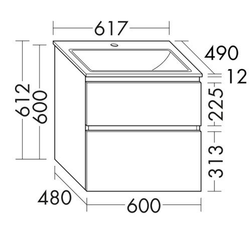 Тумба с раковиной Burgbad Accura SGVI061F6037G0259C0001*1 60х50 цвет белый - фото 2