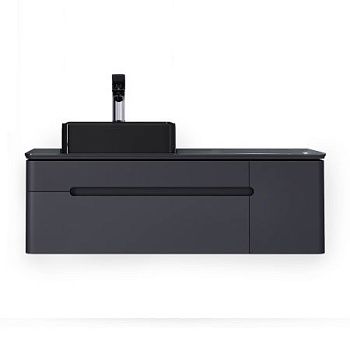 Тумба под раковину Jorno SHINE Shi.01.120-M/P/A 120х50 подвесная цвет черный