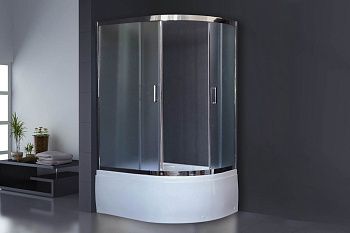 Душевой уголок Royal Bath BK RB8120BK-C-CH-L 120х80 стекло рифленое профиль хром с поддоном