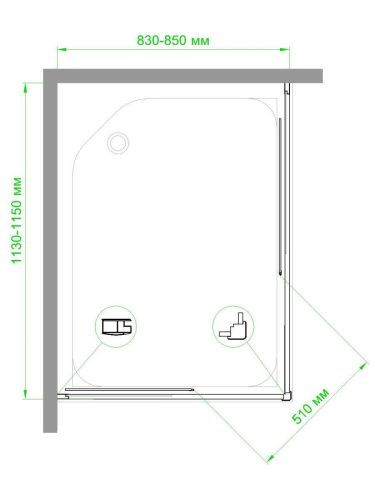 Душевой уголок Royal Bath HPD RB85115HPD-C 115х85 стекло матовое профиль белый без поддона - фото 4