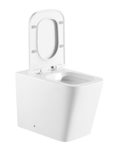Унитаз приставной Iberica Blanca Toledo alto IB.TLA.331.1B1 белый с сиденьем микролифт безободковый каскадный смыв - фото 4