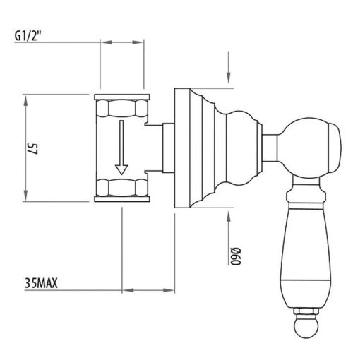 Смеситель для душа Gattoni Vivaldi lever 1305513C0 cr встраиваемый в стену хром - фото 2