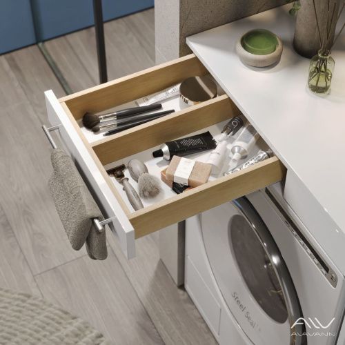 Тумба с раковиной Alavann Cosmetic ALV1039000 100х50 напольная цвет белый - фото 4