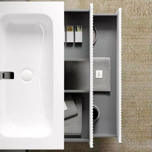 Тумба под раковину Sancos SNOB R SNR80W 80х40 подвесная цвет белый - фото 5