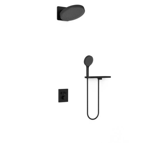 Душевая система Vincea Inspire VSFW-3I21MT3RMB встраиваемая в стену цвет черный с термостатом - фото 2