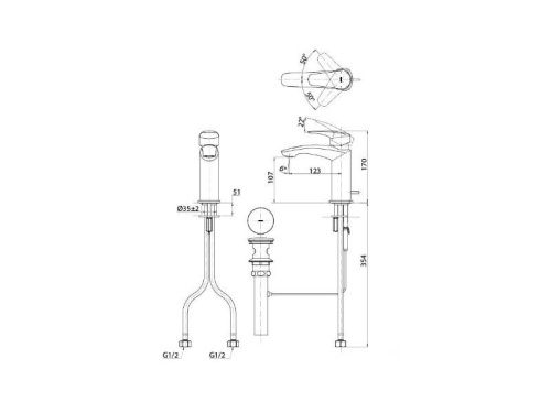 Смеситель Toto TLG09301R на раковину хром - фото 2