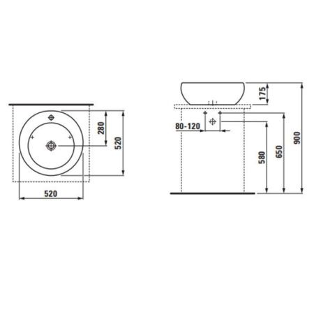 Раковина керамическая Laufen Alessi One 8.1897.1.400.104.1 50 см накладная цвет белый 1 отверстие под смеситель