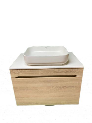 Тумба с раковиной Sintesi STL.W7817_SIN-LVB-APP-409 60х60 подвесная цвет бежевый - фото 2