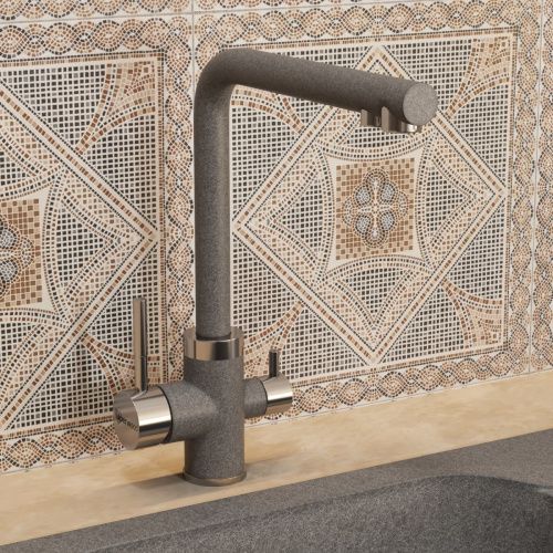 Смеситель для кухни Uperwood Quartz UPD-Q-03-03 UPD-Q-03-03 на мойку серый - фото 4
