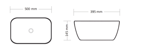Раковина из сантехнического фарфора Cerutti SPA CR8217MMB 50х40 накладная цвет черный без отверстий под смеситель - фото 4