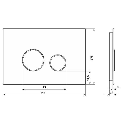 Клавиша смыва механическая KK POL Vitrum Grande V4 Orbis SPP/020/0/K цвет черный/золото - фото 3