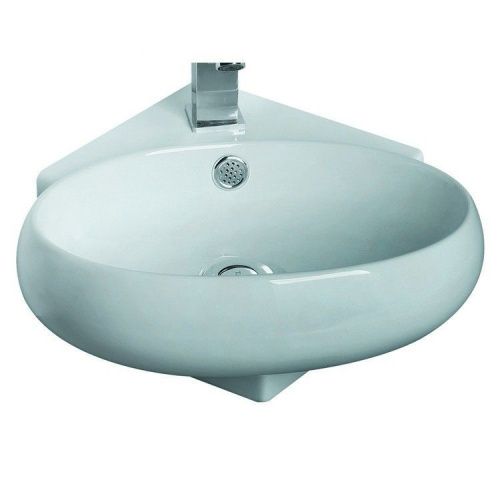 Раковина из сантехнического фаянса CeramaLux 9359 40х40 подвесная цвет белый 1 отверстие под смеситель - фото 5