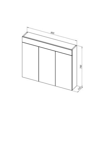 Зеркало-шкаф De Aqua Эколь 00184804 90х80 подвесной - фото 5