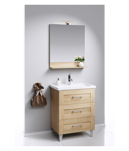 Тумба под раковину Aqwella Y FOS01083DS 80х50 напольная цвет коричневый - фото 2