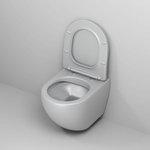 Унитаз подвесной Grossman Color GR-4455GLMS светло-серый с сиденьем микролифт безободковый каскадный смыв - фото 3