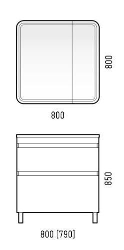 Тумба под раковину Corozo Алабама SD-00000595 80х40 напольная цвет белый - фото 2