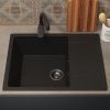 Кухонная мойка Uperwood ECON UPD-202 4010202107 65х50 цвет черный поверхность матовая