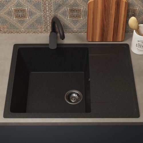 Кухонная мойка Uperwood ECON UPD-202 4010202107 65х50 цвет черный поверхность матовая - фото 3