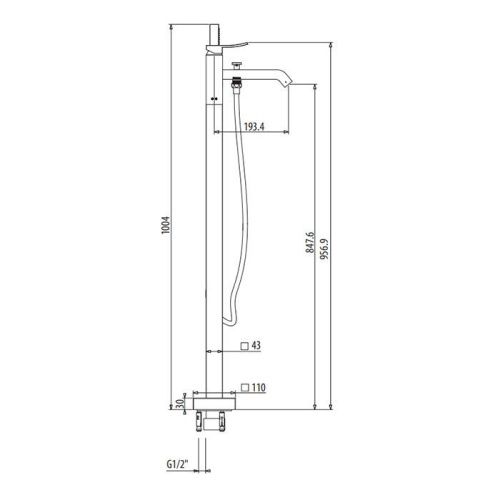 Смеситель Gattoni ELY 8808/88C0 напольный хром - фото 2