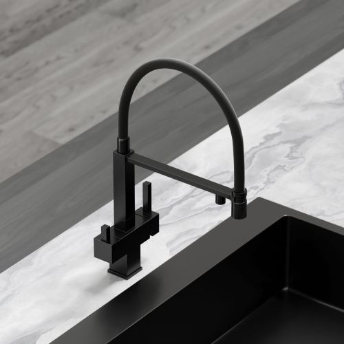 Смеситель для кухни Sancos Moro SC4006MB на мойку черный - фото 3