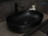 Раковина керамическая Gid Lago 53369 60х40 накладная цвет черный без отверстий под смеситель