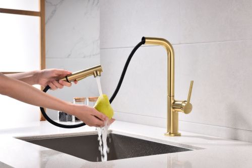 Смеситель для кухни Paulmark NEO Ne214419-LG на мойку золото - фото 5