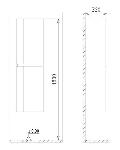 Шкаф-пенал Orka Likya 3001083 40х140 подвесной цвет белый - фото 5