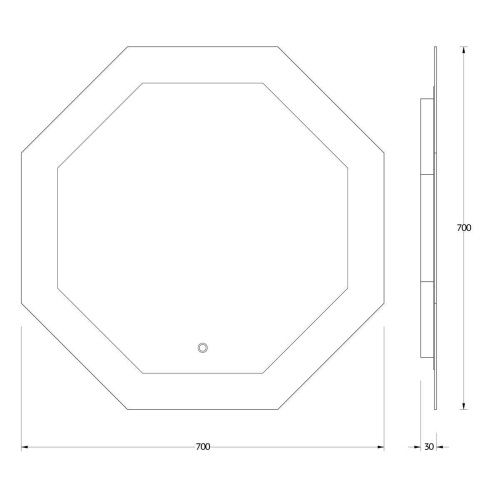 Зеркало с подсветкой Evoform Ledshine BY 2604 70х70 подвесное - фото 2