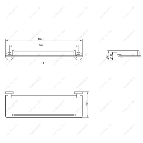 Полка в ванную комнату Melana 861004 - фото 2