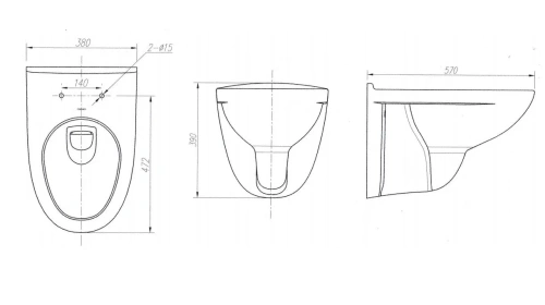 Чаша унитаза подвесная Arrow FB2649H цвет белый без сиденья безободковая каскадный смыв - фото 4