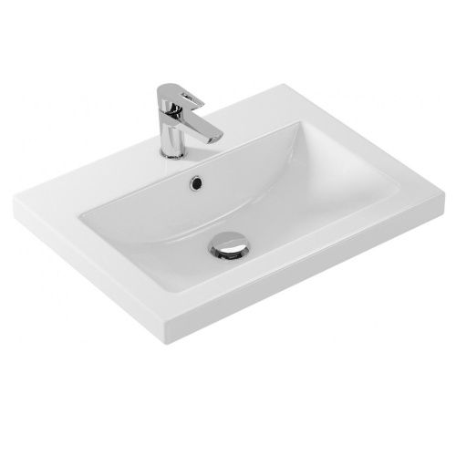 Раковина из сантехнического фарфора Onika Como UM-COM60/1 60х50 накладная цвет белый 1 отверстие под смеситель - фото 2