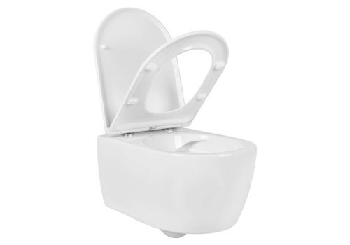 Унитаз подвесной Aquatek ЕВРОПА AQ1106L-00 белый с сиденьем микролифт безободковый каскадный смыв - фото 4