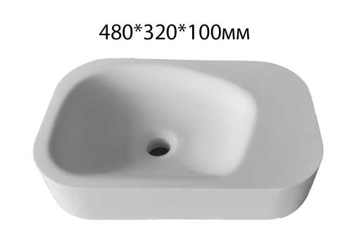 Раковина из искусственного камня Armadi Art Colibri 902-W 50х30 накладная цвет белый 1 отверстие под смеситель - фото 2