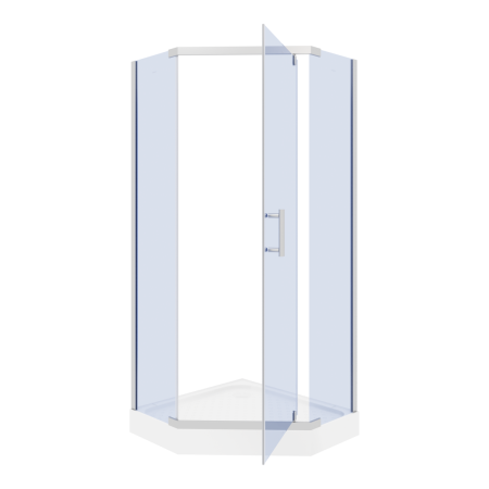 Душевой уголок Parly ZPE911 90х90 стекло тонированное профиль хром с поддоном