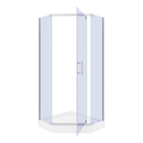 Душевой уголок Parly Z9011 90х90 стекло с рисунком профиль хром с поддоном - фото 4