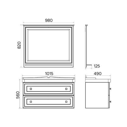 Тумба с раковиной Comforty Феррара 00-00020308CF 100х50 подвесная цвет белый - фото 2