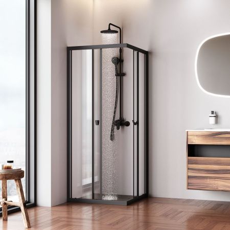 Душевой уголок Am.Pm Sunny W87G-403-8080-BT 80х80 стекло прозрачное профиль черный без поддона