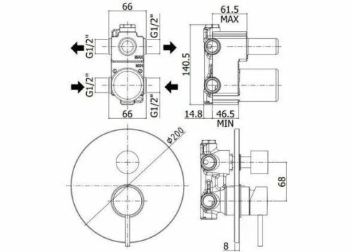 Смеситель для душа Paffoni Light LIG018BO встраиваемый в стену белый - фото 2