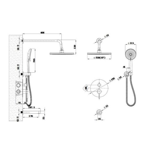 Душевая система Esko 7in1SCGM встраиваемая в стену цвет серый - фото 3