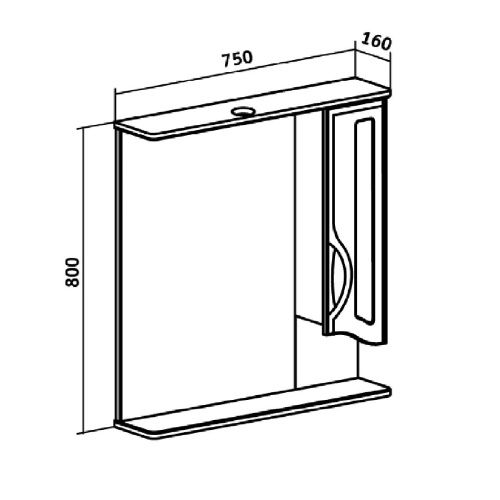 Зеркало-шкаф Runo ТОЛЕДО 00000001041 80х80 подвесной цвет белый - фото 5