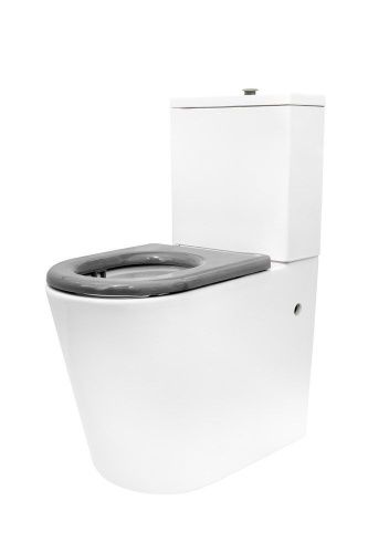Унитаз напольный с бачком Dstrana 4620 белый без сиденья безободковый каскадный смыв - фото 4