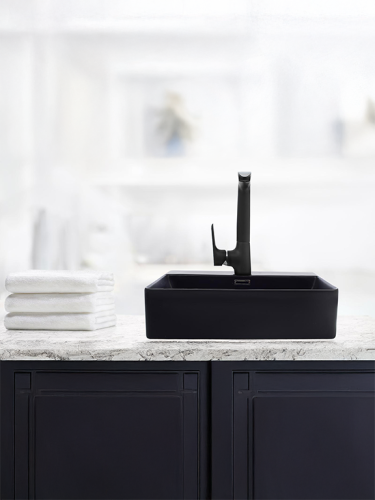 Раковина из сантехнического фаянса WeltWasser WW SK 10000004505 40 см накладная цвет черный 1 отверстие под смеситель - фото 4