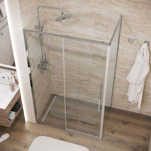 Душевая перегородка Grossman Galaxy 200.K33.01.80.10.00 80х195 стекло прозрачное профиль хром - фото 5