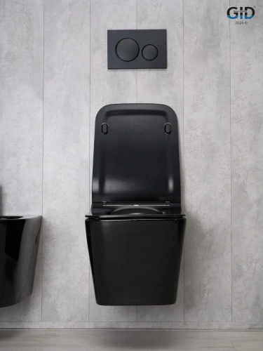 Унитаз подвесной Gid Cuadrado 62224Y черный с сиденьем микролифт безободковый - фото 3