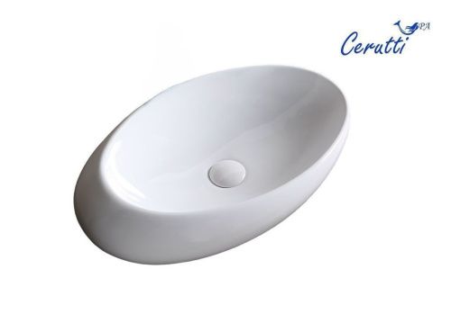 Раковина из сантехнического фарфора Cerutti SPA CR0058A 50х30 накладная цвет белый без отверстий под смеситель - фото 4